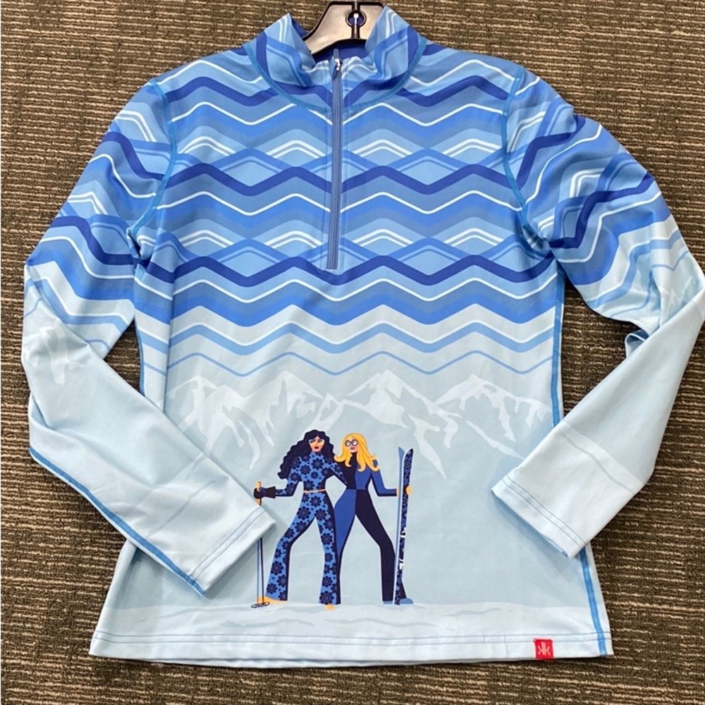 NWT 1/4 Zip pullover with graphic skiers By Krimson Klover completely sold out.